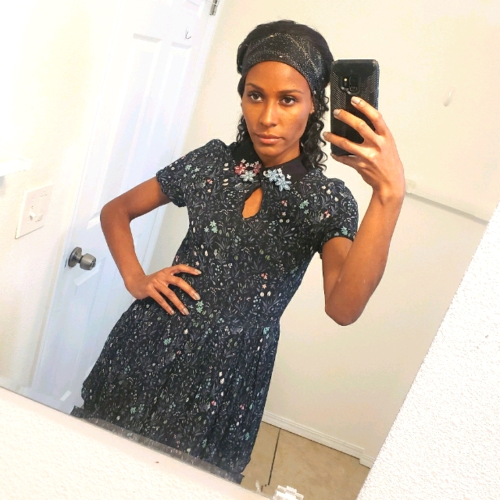 Opening Ceremony Short Floral Dress w beading